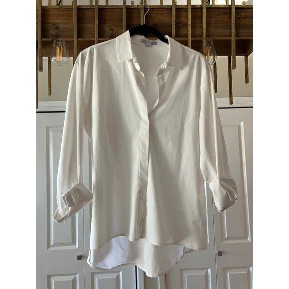 Crisp White Tuxedo Shirt for Women from Seoul - Picture 1 of 5